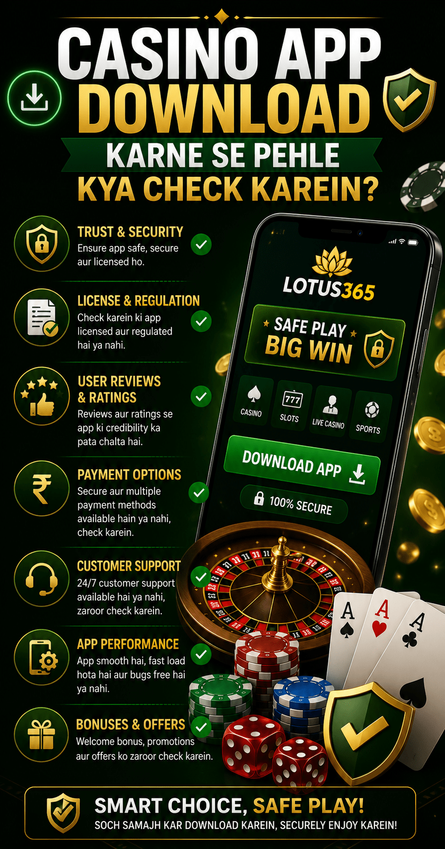 Casino app: download safely and play